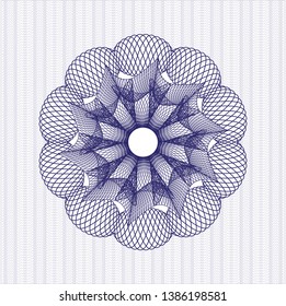 Blue passport money rosette. Vector Illustration. Detailed.