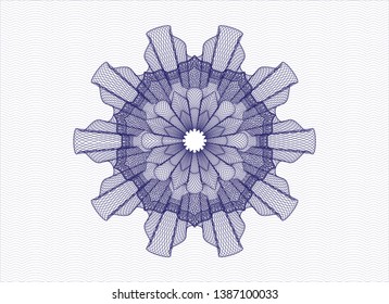 Blue passport money rosette. Vector Illustration. Detailed.