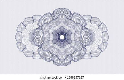 Blue passport money rosette. Vector Illustration. Detailed.