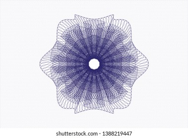 Blue passport money rosette. Vector Illustration. Detailed.