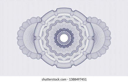 Blue passport money rosette. Vector Illustration. Detailed.