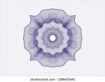 Blue passport money rosette. Vector Illustration. Detailed.