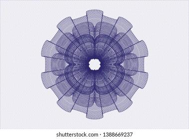 Blue passport money rosette. Vector Illustration. Detailed.