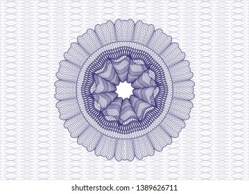 Blue passport money rosette. Vector Illustration. Detailed.