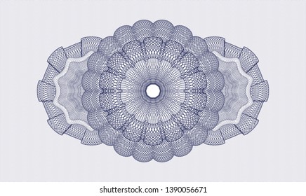 Blue passport money rosette. Vector Illustration. Detailed.