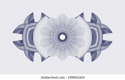 Blue passport money rosette. Vector Illustration. Detailed.