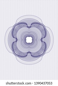 Blue passport money rosette. Vector Illustration. Detailed.
