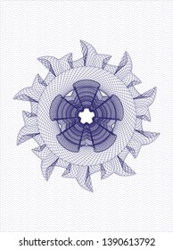 Blue passport money rosette. Vector Illustration. Detailed.
