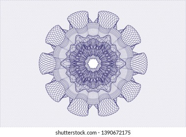 Blue passport money rosette. Vector Illustration. Detailed.