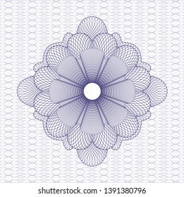 Blue passport money rosette. Vector Illustration. Detailed.