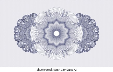 Blue passport money rosette. Vector Illustration. Detailed.