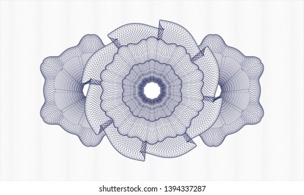 Blue passport money rosette. Vector Illustration. Detailed.