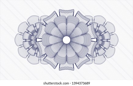 Blue passport money rosette. Vector Illustration. Detailed.