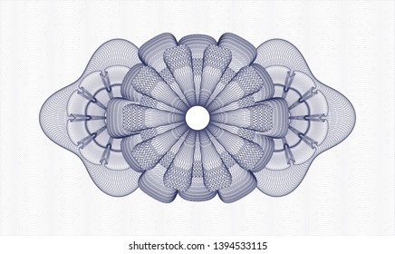 Blue passport money rosette. Vector Illustration. Detailed.