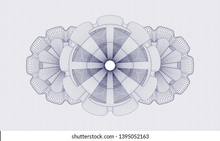 Blue passport money rosette. Vector Illustration. Detailed.