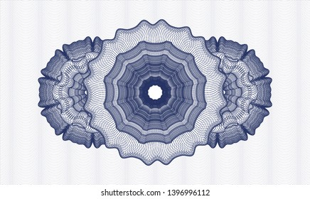 Blue passport money rosette. Vector Illustration. Detailed.