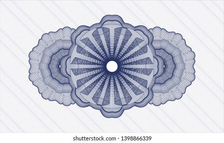 Blue passport money rosette. Vector Illustration. Detailed.