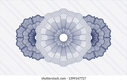 Blue passport money rosette. Vector Illustration. Detailed.