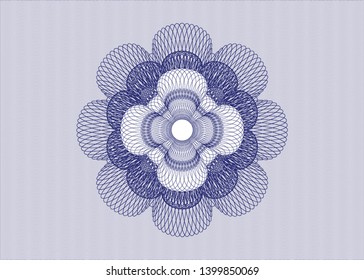 Blue passport money rosette. Vector Illustration. Detailed.
