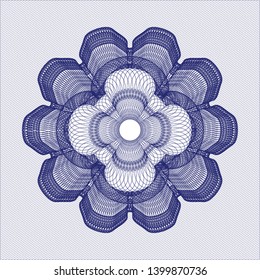 Blue passport money rosette. Vector Illustration. Detailed.