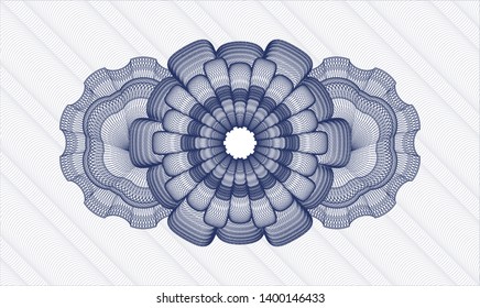 Blue passport money rosette. Vector Illustration. Detailed.