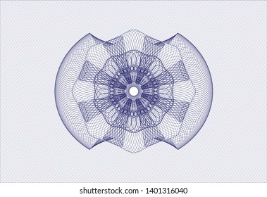 Blue passport money rosette. Vector Illustration. Detailed.