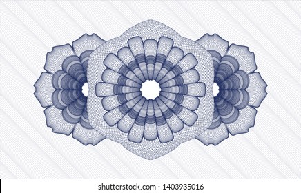 Blue passport money rosette. Vector Illustration. Detailed.