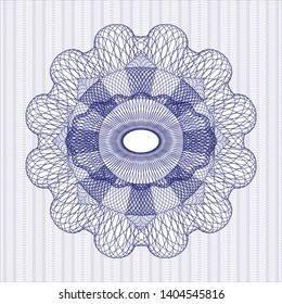 Blue passport money rosette. Vector Illustration. Detailed.