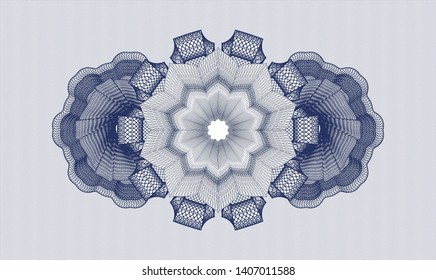 Blue passport money rosette. Vector Illustration. Detailed.