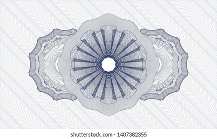 Blue passport money rosette. Vector Illustration. Detailed.