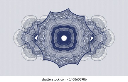 Blue passport money rosette. Vector Illustration. Detailed.