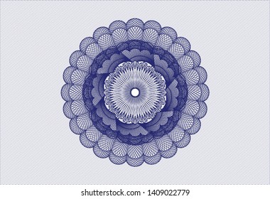 Blue passport money rosette. Vector Illustration. Detailed.