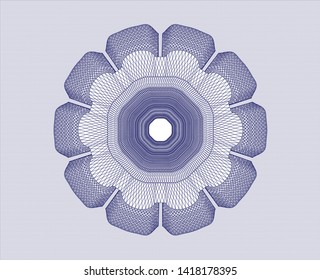 Blue passport money rosette. Vector Illustration. Detailed.