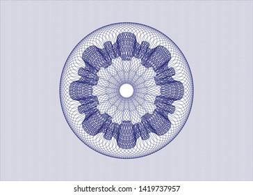 Blue passport money rosette. Vector Illustration. Detailed.
