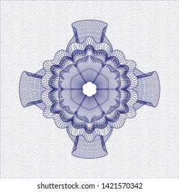 Blue passport money rosette. Vector Illustration. Detailed.