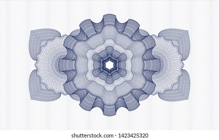 Blue passport money rosette. Vector Illustration. Detailed.