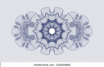 Blue passport money rosette. Vector Illustration. Detailed.