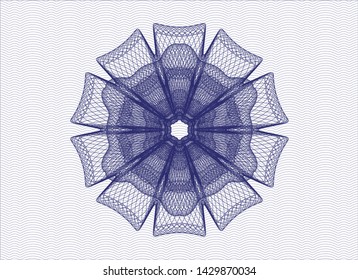 Blue passport money rosette. Vector Illustration. Detailed.