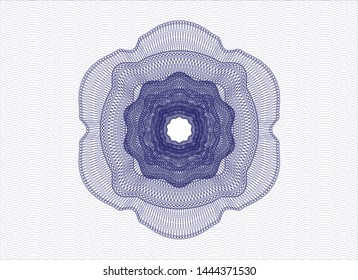 Blue passport money rosette. Vector Illustration. Detailed.