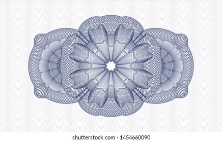 Blue passport money rosette. Vector Illustration. Detailed.