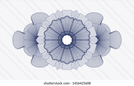 Blue passport money rosette. Vector Illustration. Detailed.