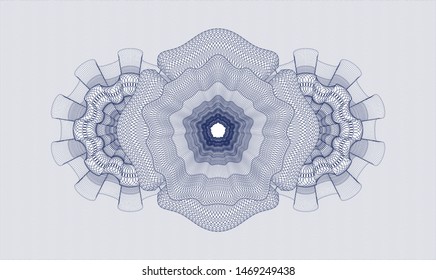 Blue passport money rosette. Vector Illustration. Detailed.