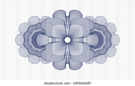 Blue passport money rosette. Vector Illustration. Detailed.