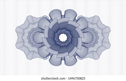Blue passport money rosette. Vector Illustration. Detailed.
