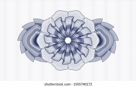 Blue passport money rosette. Vector Illustration. Detailed.