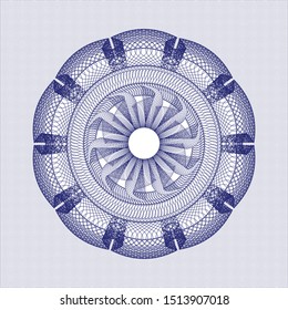 Blue passport money rosette. Vector Illustration. Detailed.