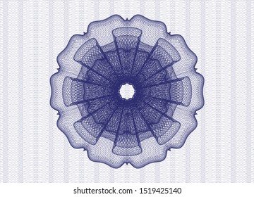 Blue passport money rosette. Vector Illustration. Detailed.