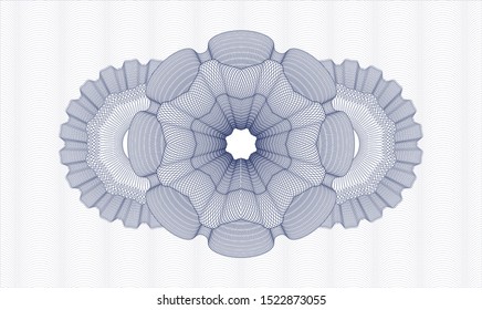 Blue passport money rosette. Vector Illustration. Detailed.