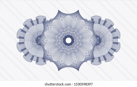 Blue passport money rosette. Vector Illustration. Detailed.