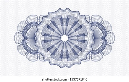 Blue passport money rosette. Vector Illustration. Detailed.